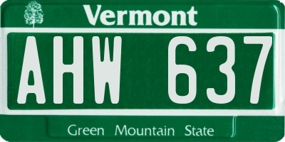 VT license plate AHW637