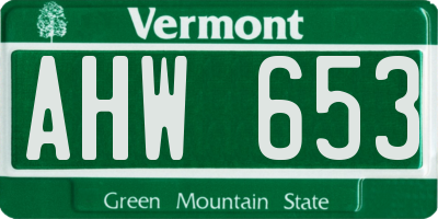 VT license plate AHW653