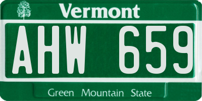 VT license plate AHW659