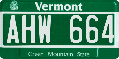 VT license plate AHW664