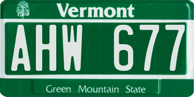 VT license plate AHW677
