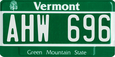 VT license plate AHW696