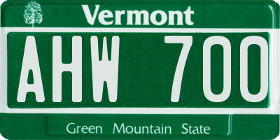 VT license plate AHW700