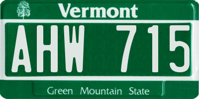 VT license plate AHW715