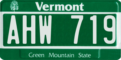 VT license plate AHW719