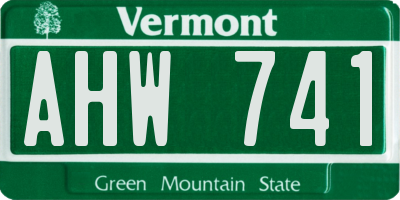 VT license plate AHW741