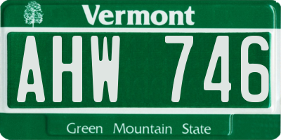 VT license plate AHW746