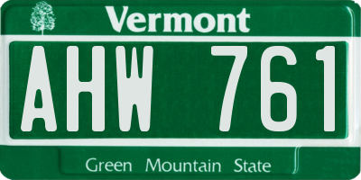 VT license plate AHW761