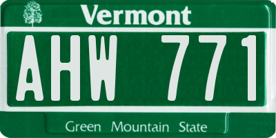 VT license plate AHW771