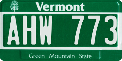 VT license plate AHW773