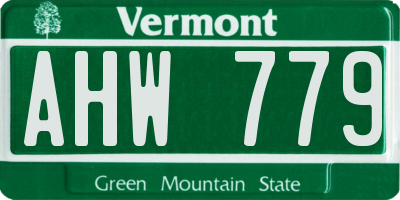 VT license plate AHW779