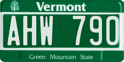 VT license plate AHW790