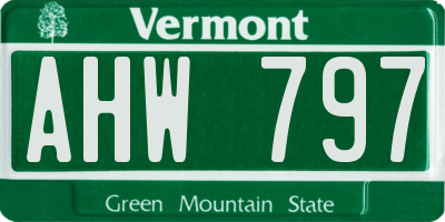 VT license plate AHW797