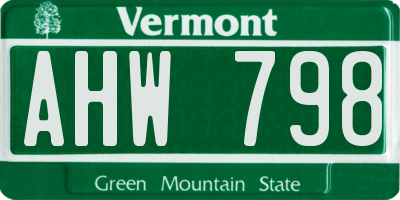 VT license plate AHW798