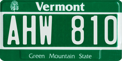 VT license plate AHW810