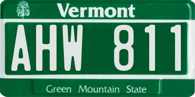 VT license plate AHW811