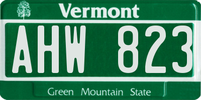 VT license plate AHW823