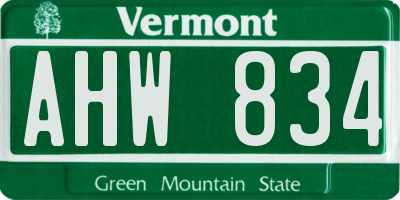 VT license plate AHW834