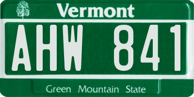VT license plate AHW841