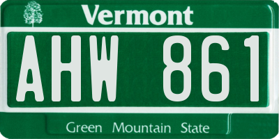 VT license plate AHW861