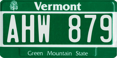 VT license plate AHW879