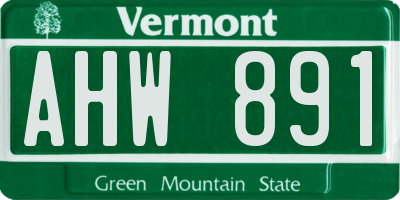 VT license plate AHW891