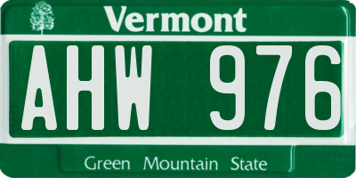 VT license plate AHW976