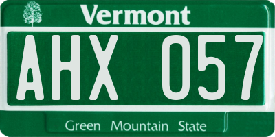 VT license plate AHX057