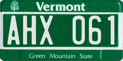 VT license plate AHX061