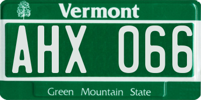 VT license plate AHX066