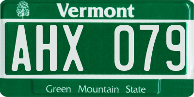 VT license plate AHX079