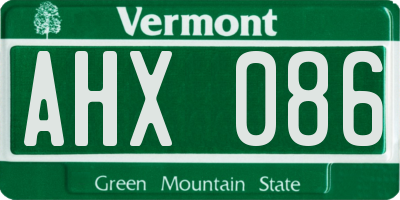 VT license plate AHX086