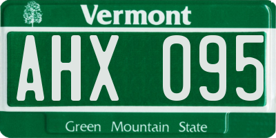 VT license plate AHX095