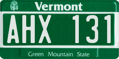 VT license plate AHX131