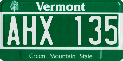 VT license plate AHX135