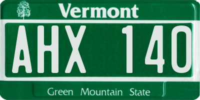 VT license plate AHX140