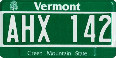 VT license plate AHX142