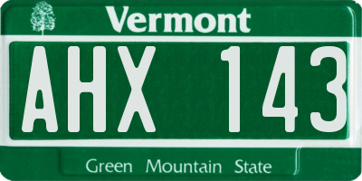 VT license plate AHX143