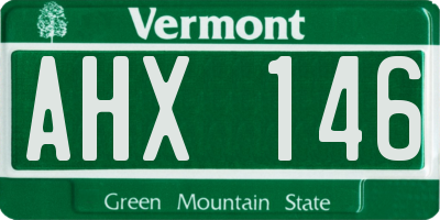 VT license plate AHX146