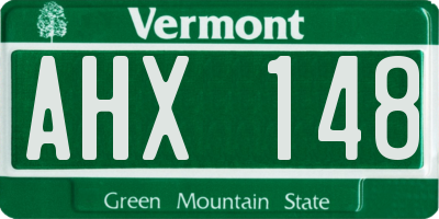 VT license plate AHX148