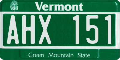 VT license plate AHX151