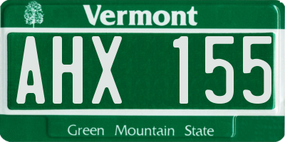 VT license plate AHX155