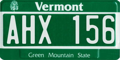 VT license plate AHX156