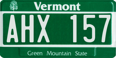 VT license plate AHX157