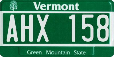 VT license plate AHX158