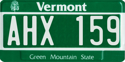 VT license plate AHX159
