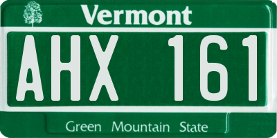 VT license plate AHX161