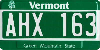 VT license plate AHX163