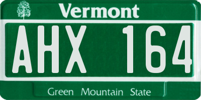 VT license plate AHX164