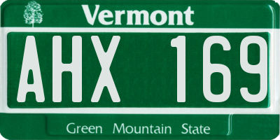 VT license plate AHX169